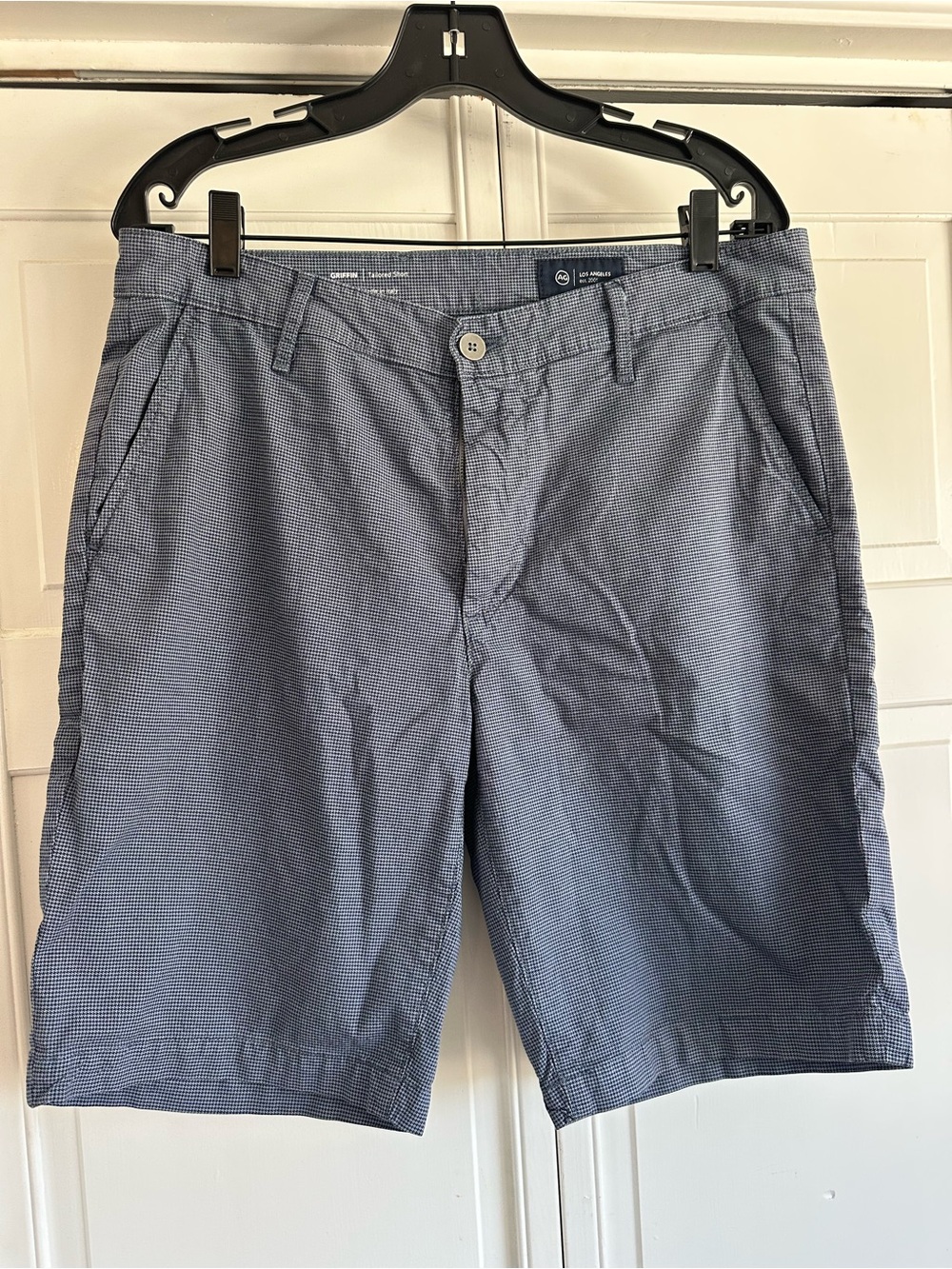 AG Men's Blue Micro-Check Griffin Tailored Shorts